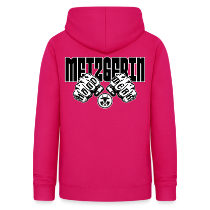 Frauen Hoodie "Metzgerin" (beidseitig beruckt) dunkles Pink Frauen Hoodie