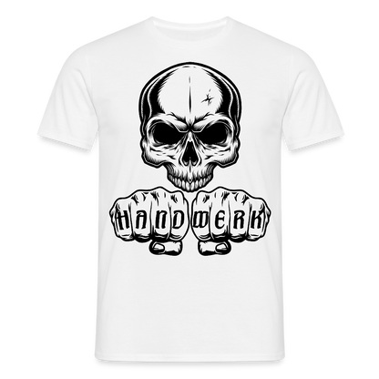 Unisex T-Shirt "Skull-Handwerk" Weiß Männer T-Shirt