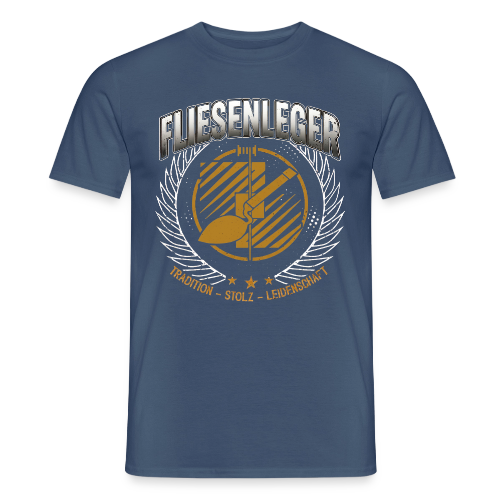 Unisex Traditions-T-Shirt für Fliesenleger von Spreadconnect, zeigt ein stilvolles, bequemes Männer T-Shirt mit traditionellem Design.
