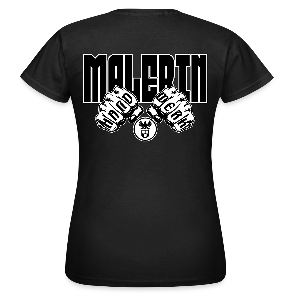 Frauen T-Shirt "Malerin" (beidseitig bedruckt) Schwarz Frauen T-Shirt