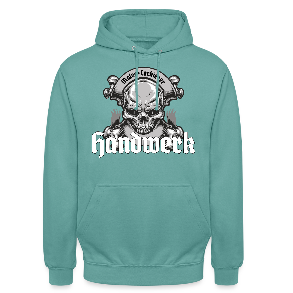 Unisex Hoodie "Skull-Maler/Lackierer" Pastelltürkis Unisex Hoodie
