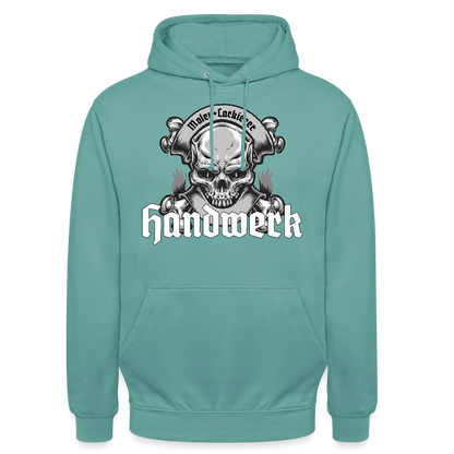 Unisex Hoodie "Skull-Maler/Lackierer" Pastelltürkis Unisex Hoodie