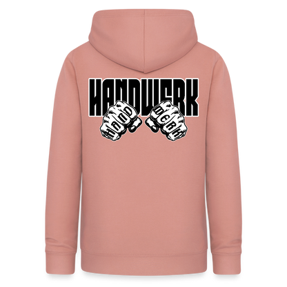 Frauen Hoodie "Handwerk" (beidseitig beruckt) Altrosa Frauen Hoodie