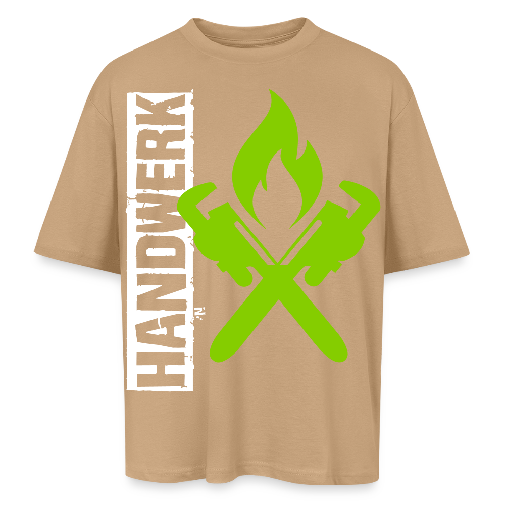 Oversized Unisex T-Shirt "Heizungsbauer" Beige Oversized Unisex T-Shirt