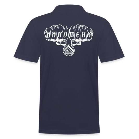 Männer Poloshirt "Parkettleger" (hinten bedruckt) - Navy