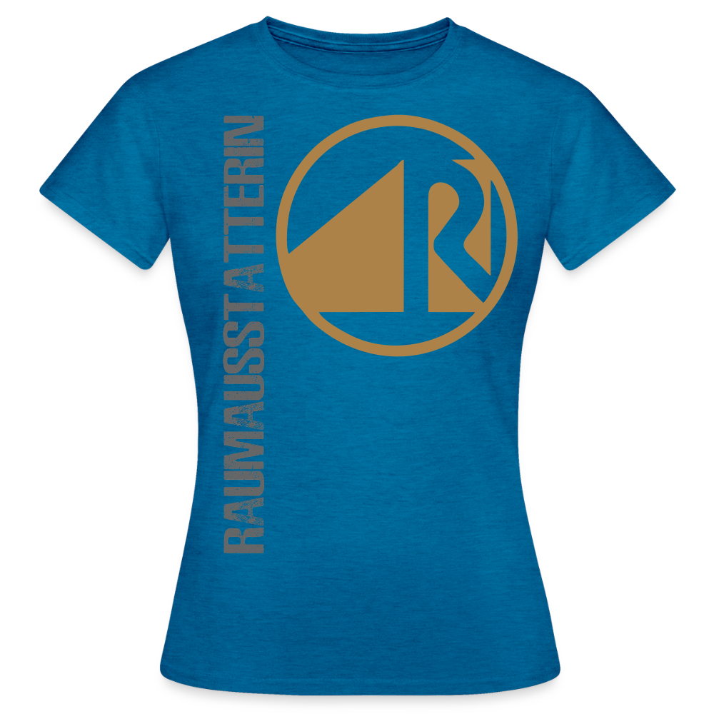 Frauen T-Shirt "Raumausstatterin" Antikblaues Saphir meliert Frauen T-Shirt
