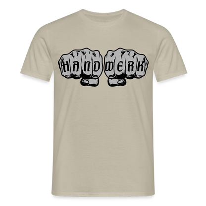Unisex T-Shirt "Power-Handwerk" Sandbeige Männer T-Shirt