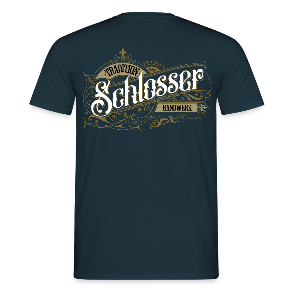 Unisex T-Shirt "Schlosser" Nostalgie Handwerk Navy Männer T-Shirt