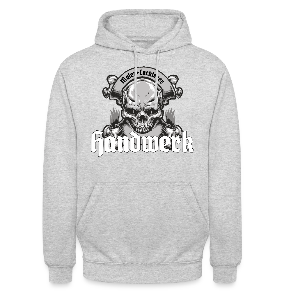 Unisex Hoodie "Skull-Maler/Lackierer" Hellgrau meliert Unisex Hoodie