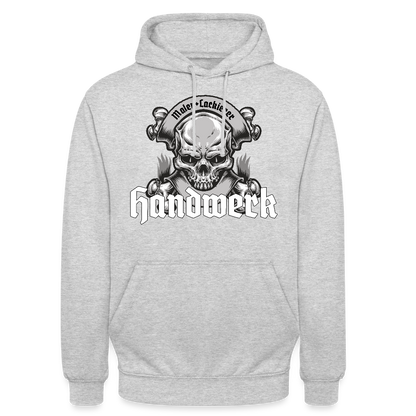 Unisex Hoodie "Skull-Maler/Lackierer" Hellgrau meliert Unisex Hoodie