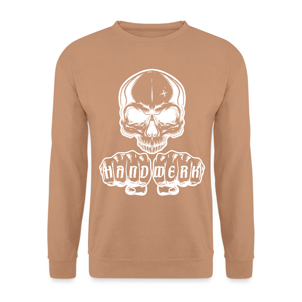 Unisex Pullover "Skull-Handwerk" Mocca Unisex Pullover