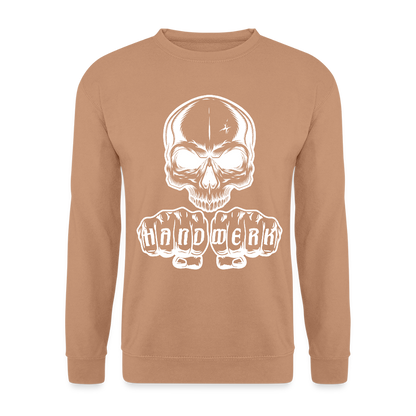 Unisex Pullover "Skull-Handwerk" Mocca Unisex Pullover