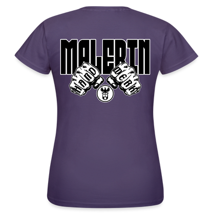 Frauen T-Shirt "Malerin" (beidseitig bedruckt) Dunkellila Frauen T-Shirt