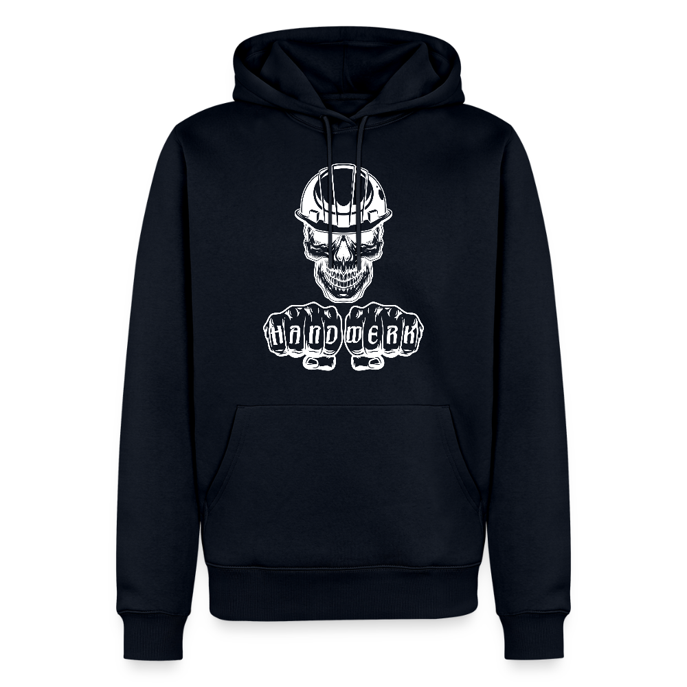 Männer Premium Hoodie "Skull-Helm-Handwerk" Navy Männer Premium Hoodie