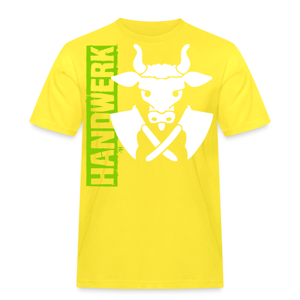Unisex Workwear T-Shirt "Metzger" Gelb Männer Workwear T-Shirt