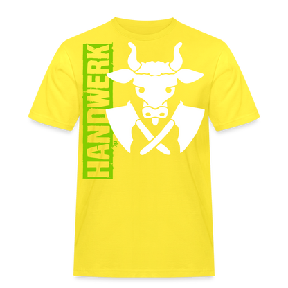 Unisex Workwear T-Shirt "Metzger" Gelb Männer Workwear T-Shirt