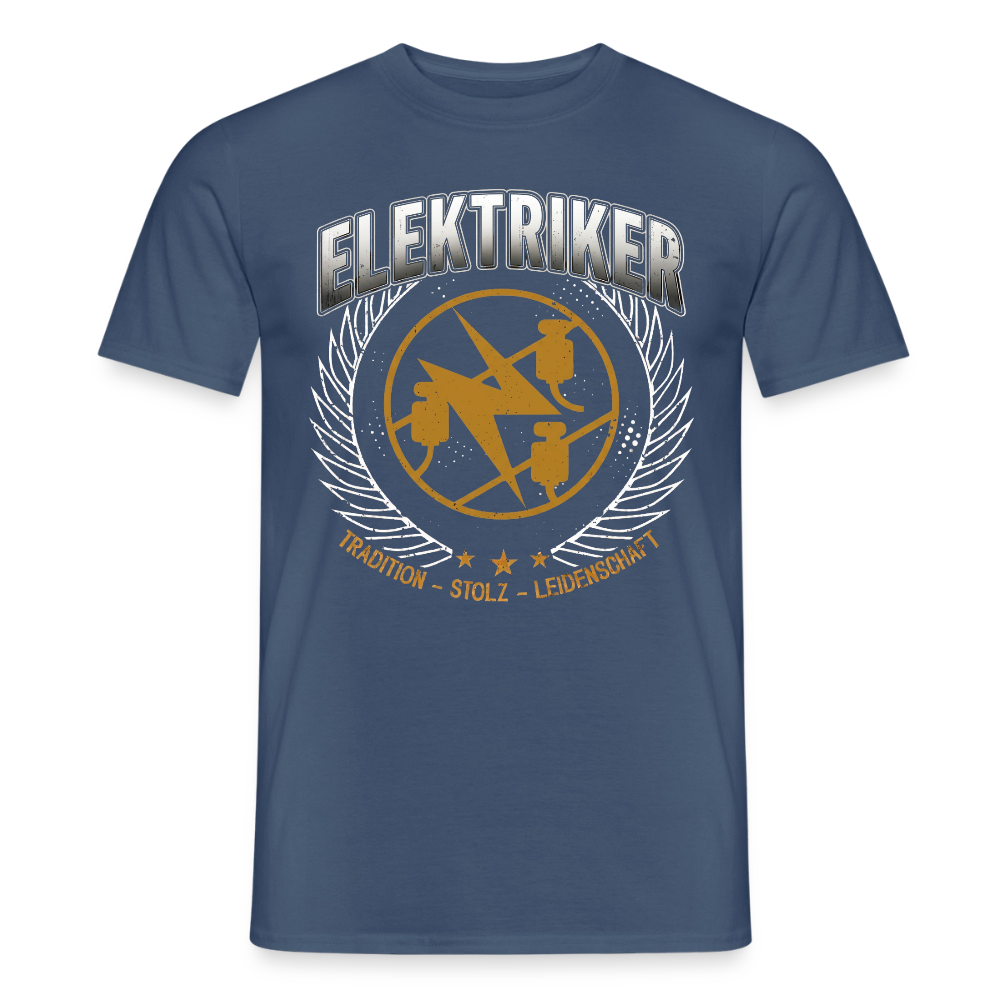 Unisex Elektriker T-Shirt von Spreadconnect, traditionelles Design, bequemes Männer T-Shirt aus Baumwolle, sichtbare Druckgrafik