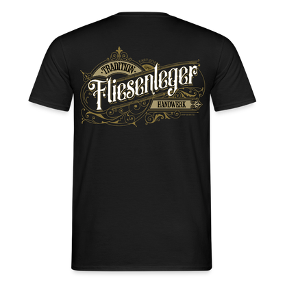 Unisex T-Shirt "Fliesenleger" Nostalgie Handwerk Schwarz Männer T-Shirt
