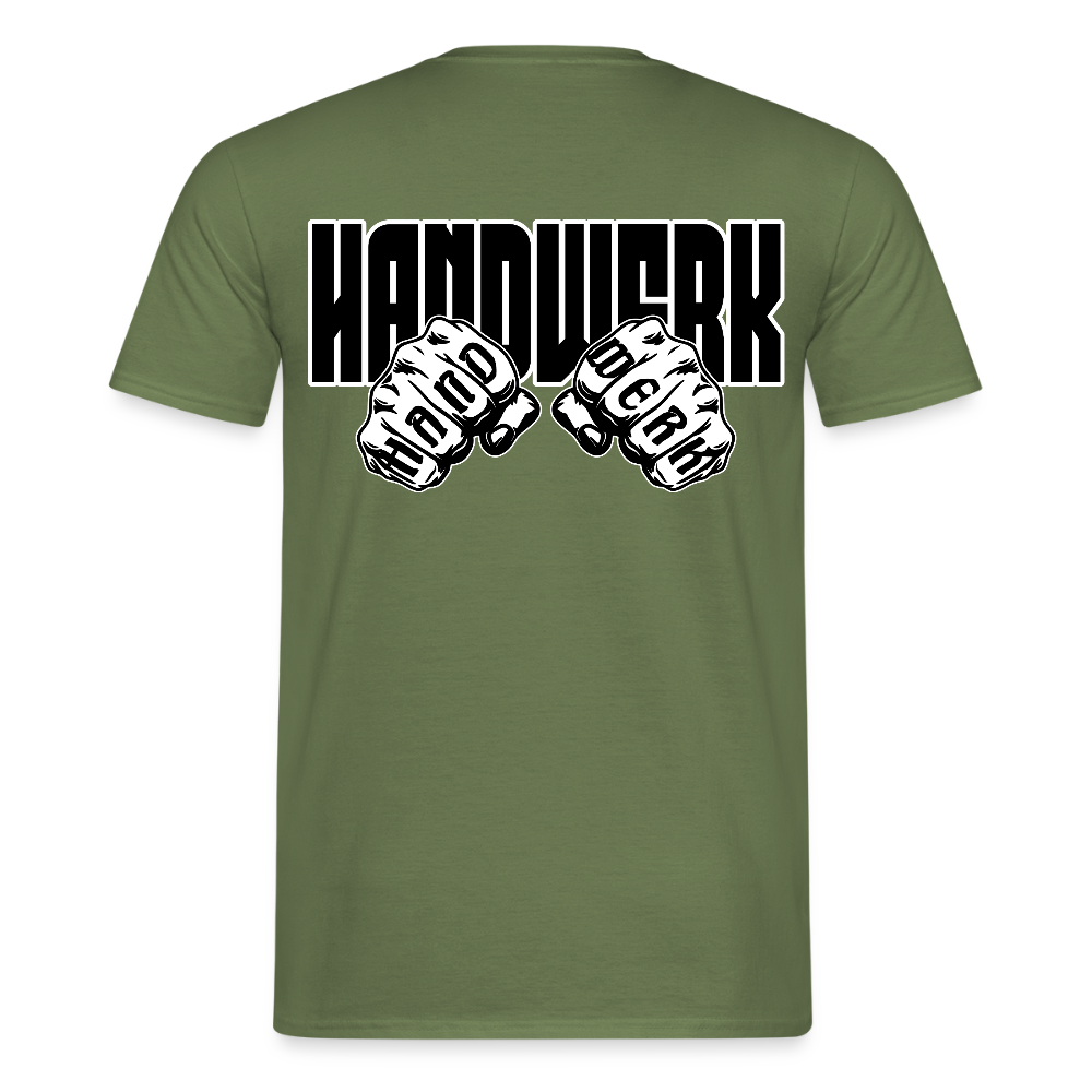 Unisex T-Shirt "Handwerk" (beidseitig bedruckt) Militärgrün Männer T-Shirt