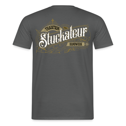 Unisex T-Shirt "Stuckateur" Nostalgie Handwerk Anthrazit Männer T-Shirt