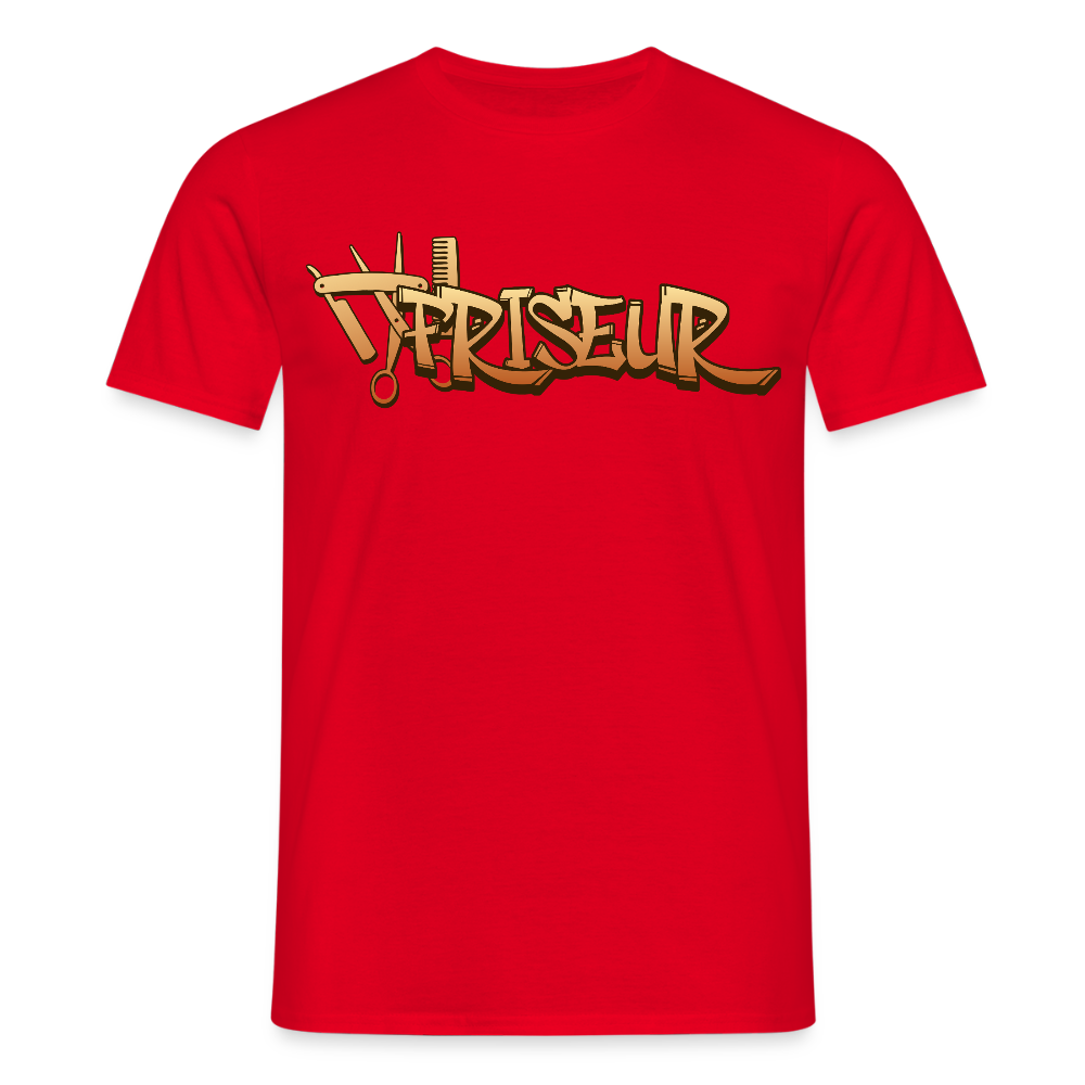 Unisex T-Shirt "Friseur" Rot Männer T-Shirt