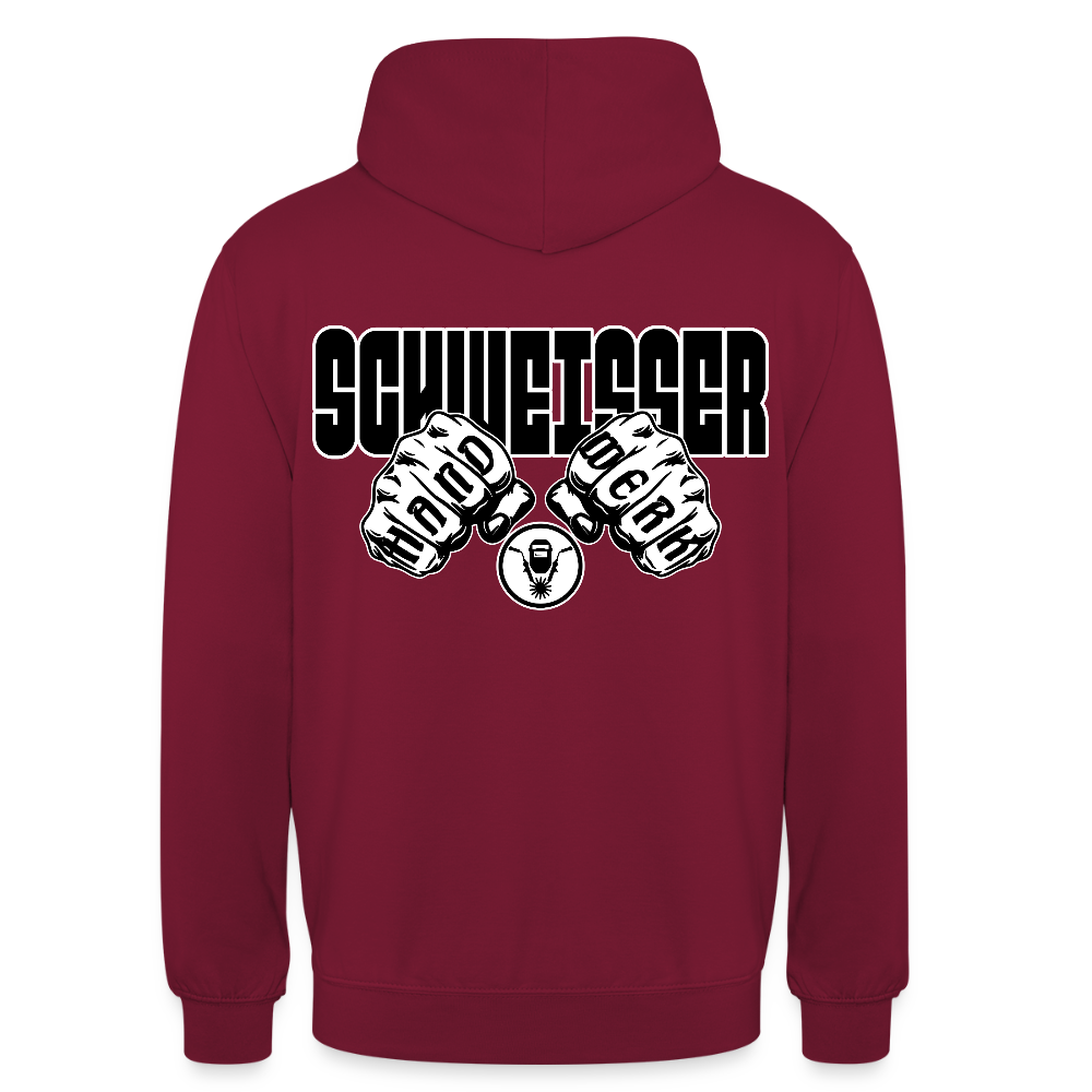 Unisex Hoodie "Schweisser" (beidseitig bedruckt) Bordeaux Unisex Hoodie