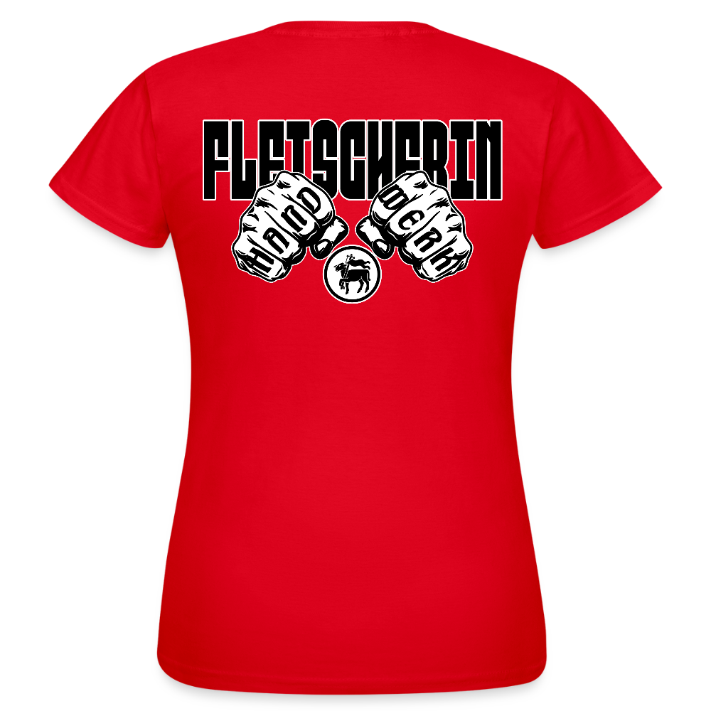 Frauen T-Shirt "Fleischerin" (beidseitig bedruckt) Rot Frauen T-Shirt