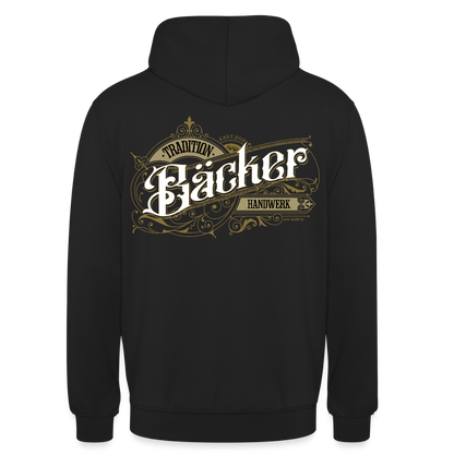Unisex Hoodie "Bäcker" Nostalgie Handwerk Schwarz Unisex Hoodie