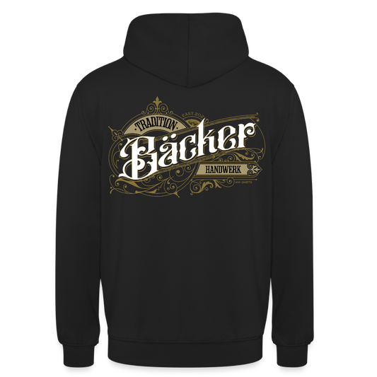Unisex Hoodie "Bäcker" Nostalgie Handwerk Schwarz Unisex Hoodie