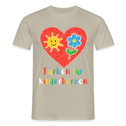Unisex T-Shirt "Farben für Kinderherzen" Sandbeige Männer T-Shirt