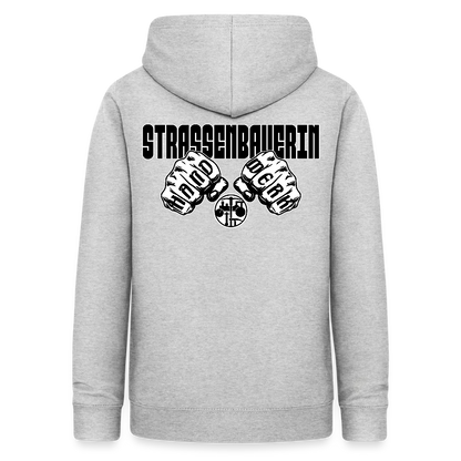 Frauen Hoodie "Strassenbauerin" (beidseitig beruckt) Hellgrau meliert Frauen Hoodie