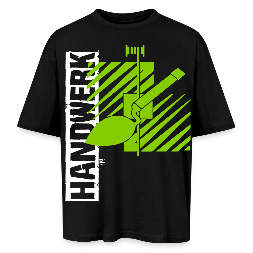 Oversized Unisex T-Shirt "Fliesenleger" Schwarz Oversized Unisex T-Shirt