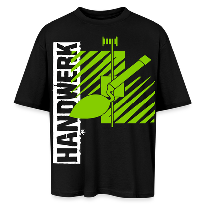 Oversized Unisex T-Shirt "Fliesenleger" Schwarz Oversized Unisex T-Shirt