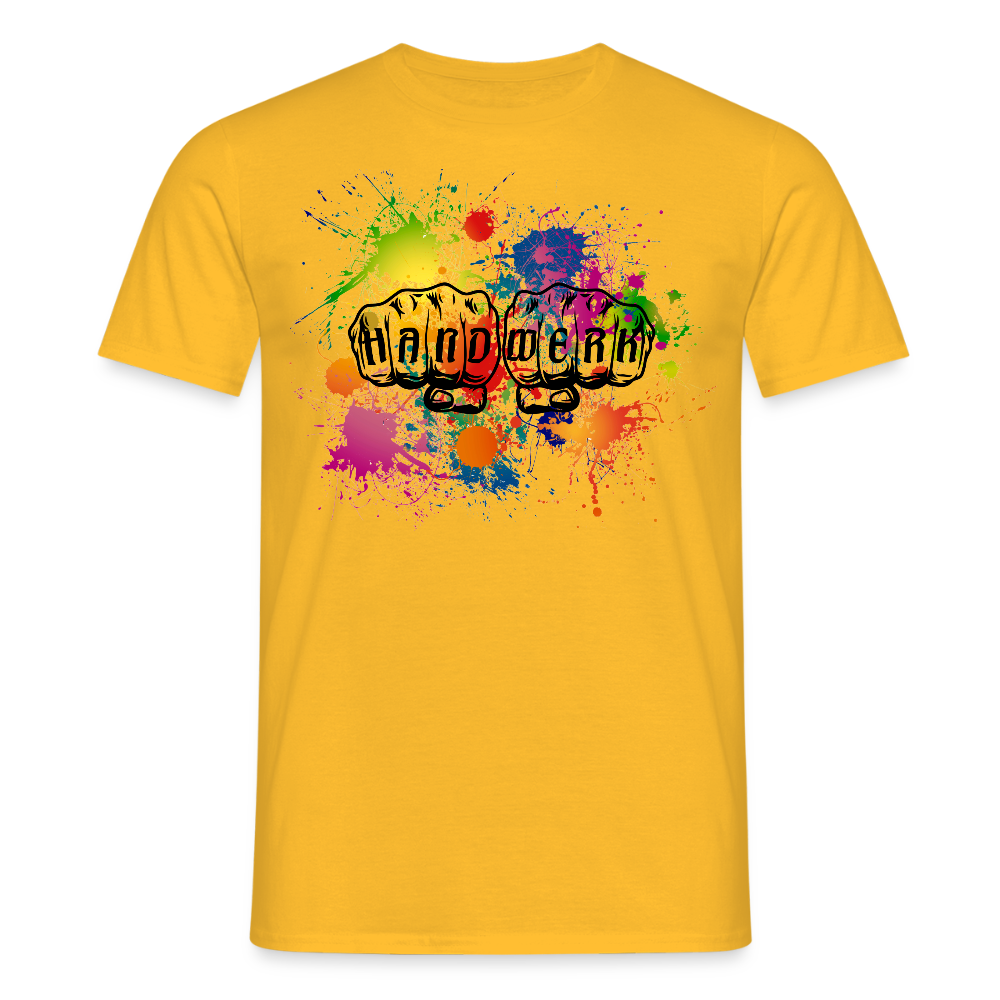 Unisex T-Shirt "Handwerk-Farbklecks" Gelb Männer T-Shirt