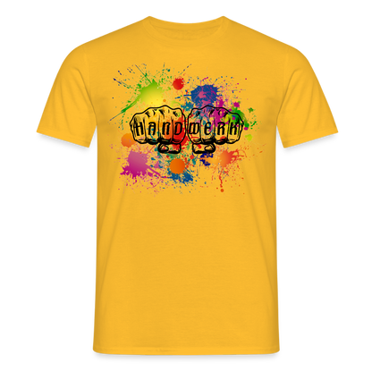 Unisex T-Shirt "Handwerk-Farbklecks" Gelb Männer T-Shirt