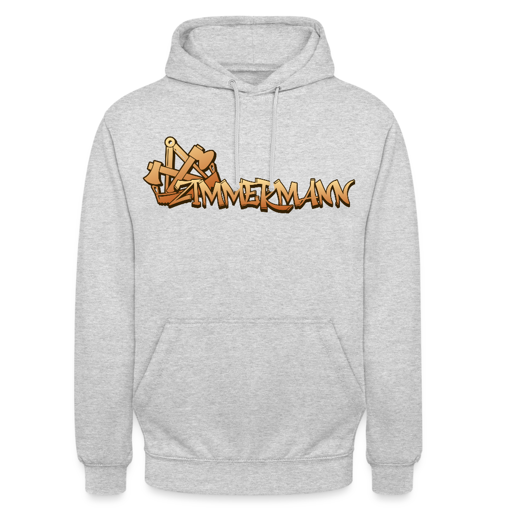 Unisex Hoodie "Zimmermann" Hellgrau meliert Unisex Hoodie