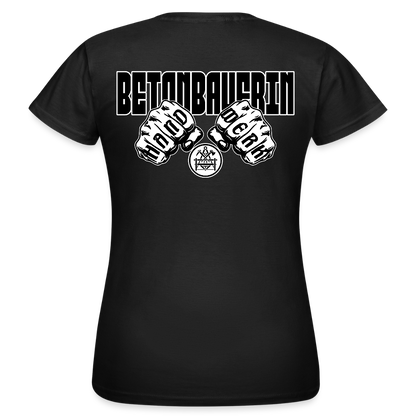 Frauen T-Shirt "Betonbauerin" (beidseitig bedruckt) - Schwarz