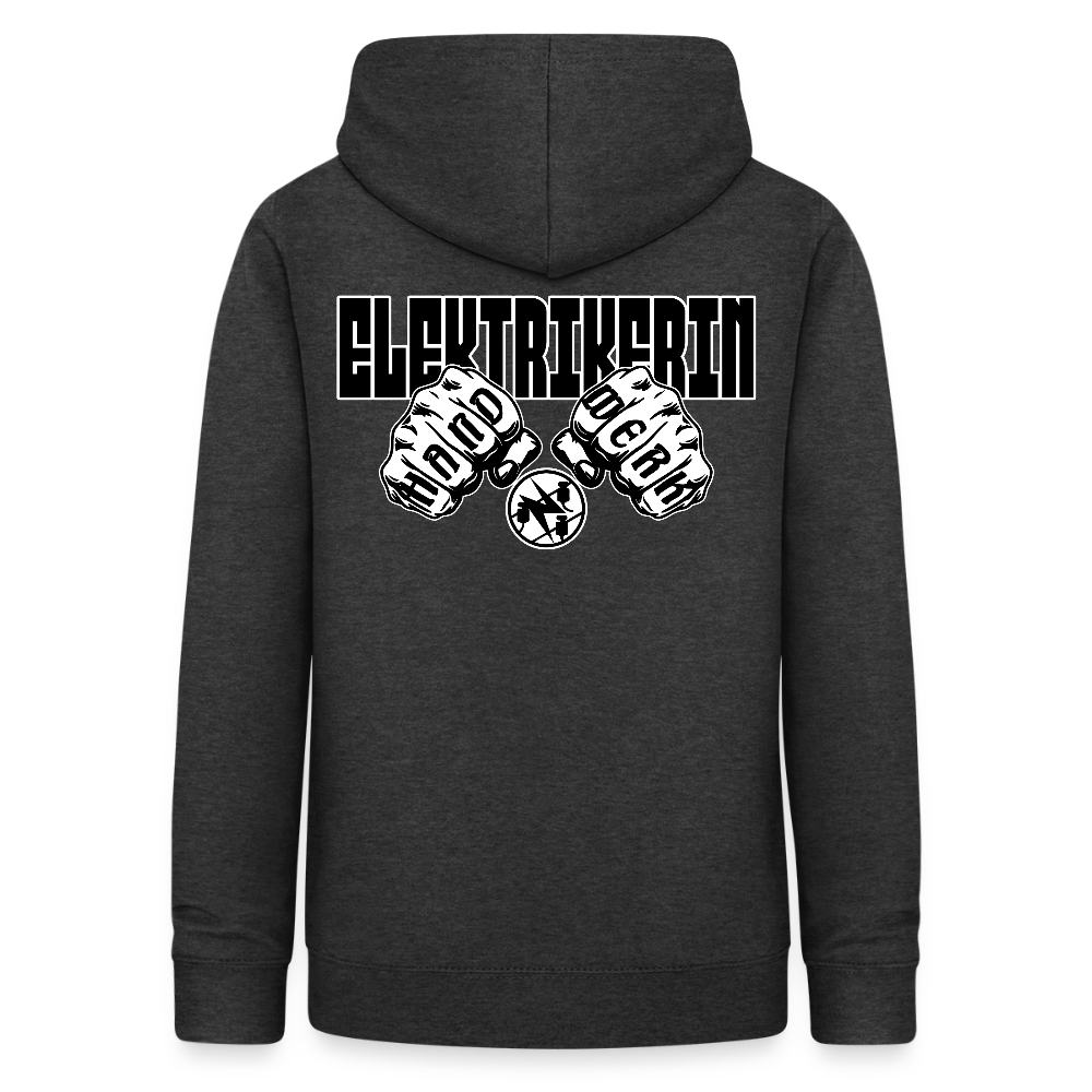 Frauen Hoodie "Elektrikerin" (beidseitig beruckt) Anthrazit Frauen Hoodie