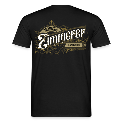 Unisex Zimmerer T-Shirt von Spreadconnect, nostalgisches Design, weiße Baumwolle, entspannter Schnitt, frontales Druckmotiv.