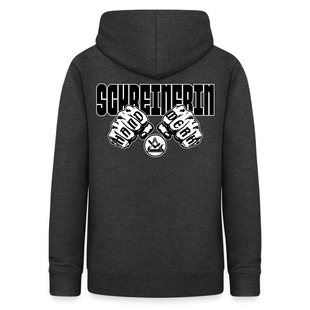 Frauen Hoodie "Schreinerin" (beidseitig beruckt) Anthrazit Frauen Hoodie