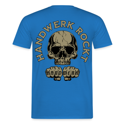 Unisex T-Shirt "Handwerk-Rockt" (beidseitig bedruckt) Royalblau Männer T-Shirt