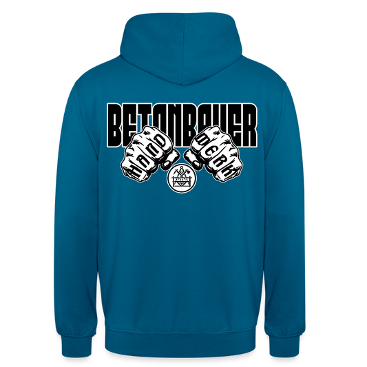 Unisex Hoodie "Betonbauer" (beidseitig bedruckt) Tiefseeblau Unisex Hoodie