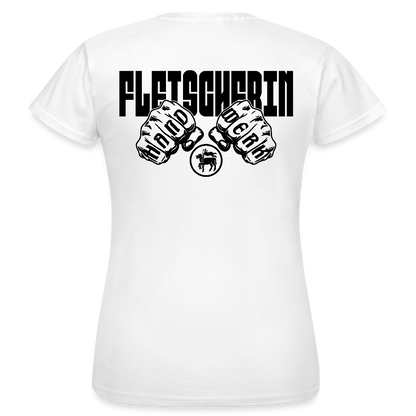 Frauen T-Shirt "Fleischerin" (beidseitig bedruckt) Weiß Frauen T-Shirt