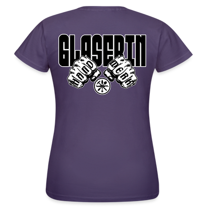 Frauen T-Shirt "Glaserin" (beidseitig bedruckt) Dunkellila Frauen T-Shirt