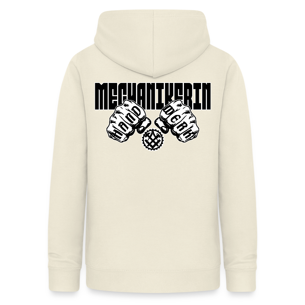 Frauen Hoodie "Mechanikerin" (beidseitig beruckt) Vanille-Milchshake Frauen Hoodie