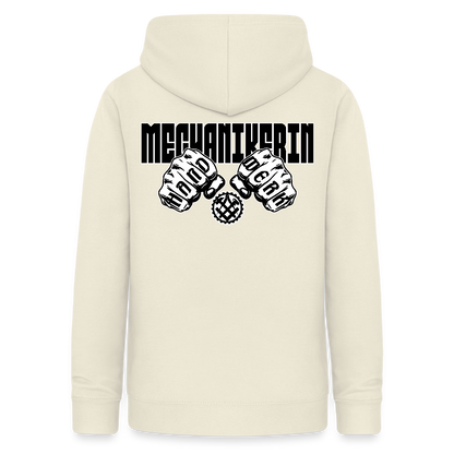 Frauen Hoodie "Mechanikerin" (beidseitig beruckt) Vanille-Milchshake Frauen Hoodie