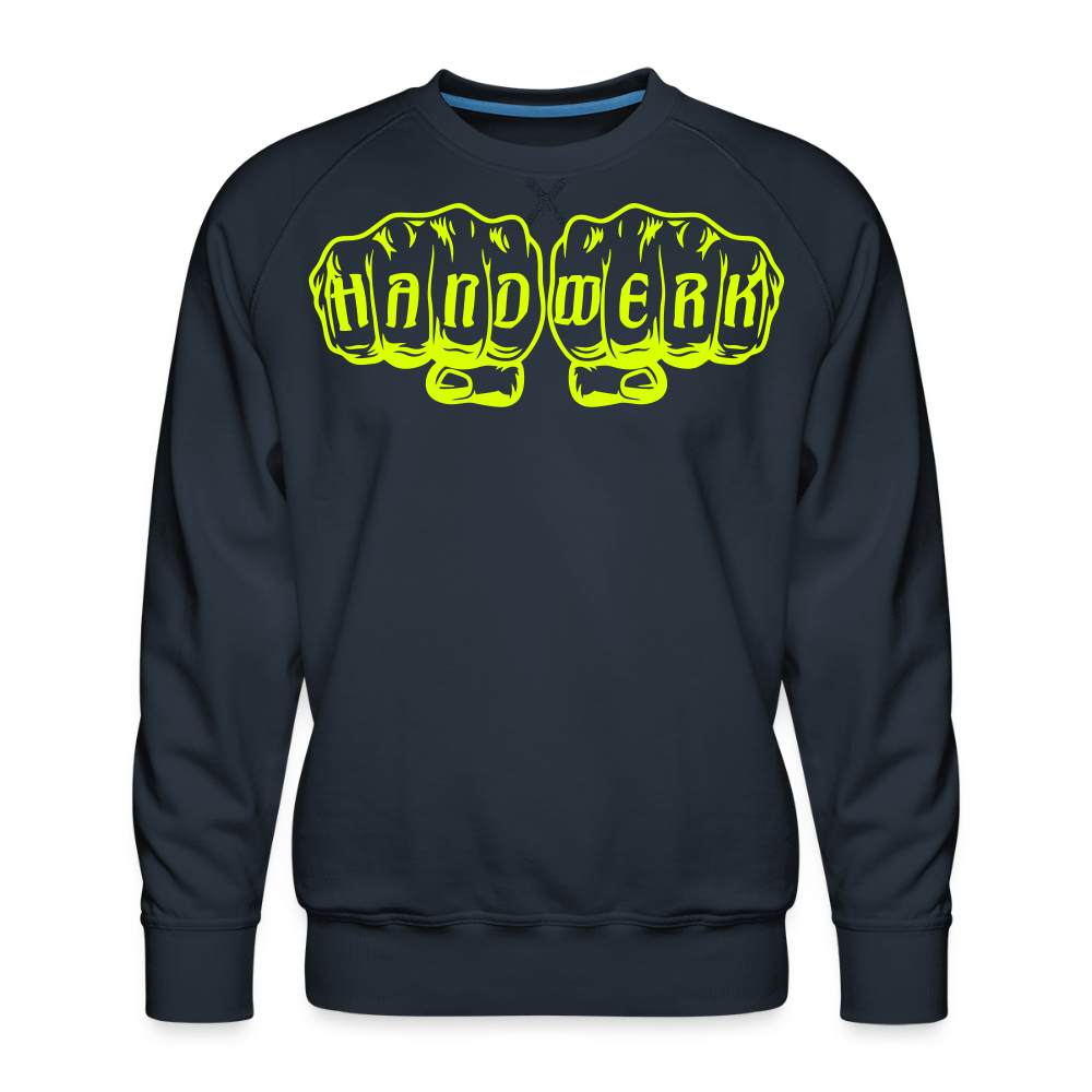Unisex Premium Pullover "Zimmermann" neongelb Navy Männer Premium Pullover
