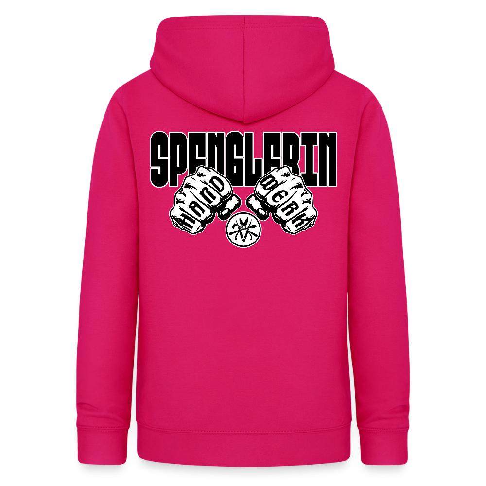 Frauen Hoodie "Spenglerin" (beidseitig beruckt) dunkles Pink Frauen Hoodie
