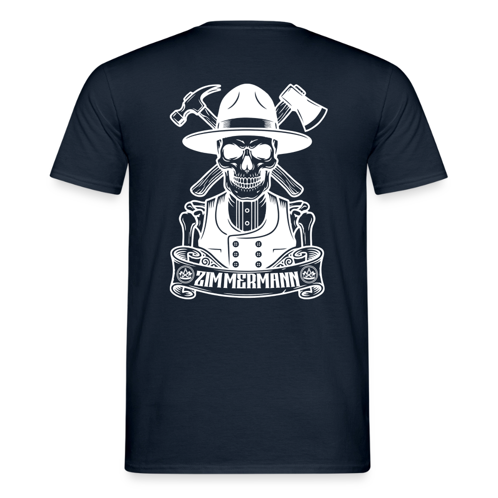 Unisex Handwerker T-Shirt von Spreadconnect mit beidseitigem Druck, Skull & Zunft Design, aus weichem Baumwollstoff.