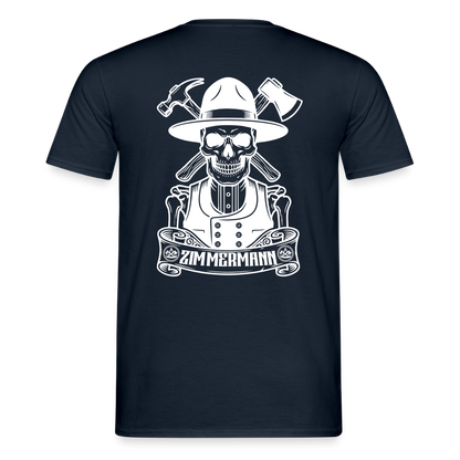 Unisex Handwerker T-Shirt von Spreadconnect mit beidseitigem Druck, Skull & Zunft Design, aus weichem Baumwollstoff.